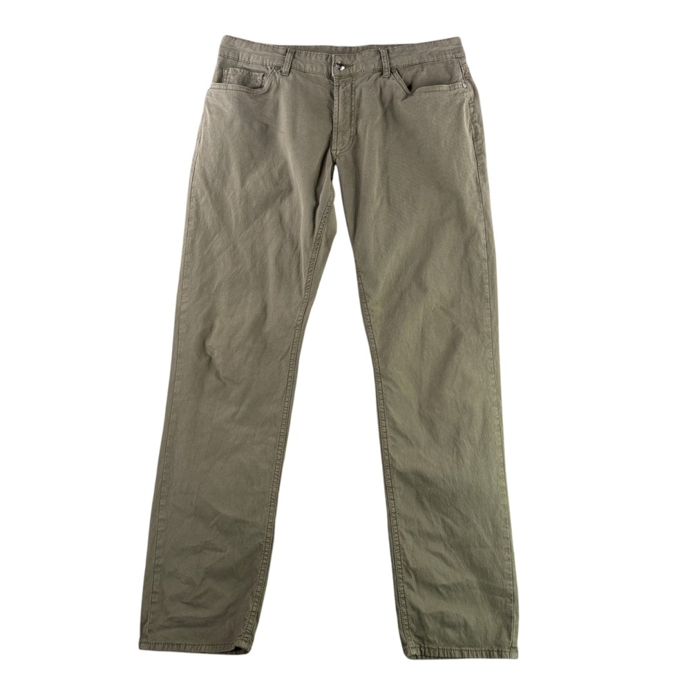 Peter Millar Crown Crafted Pants Mens 35x32 Olive Green 5 Pocket Tencel Stretch